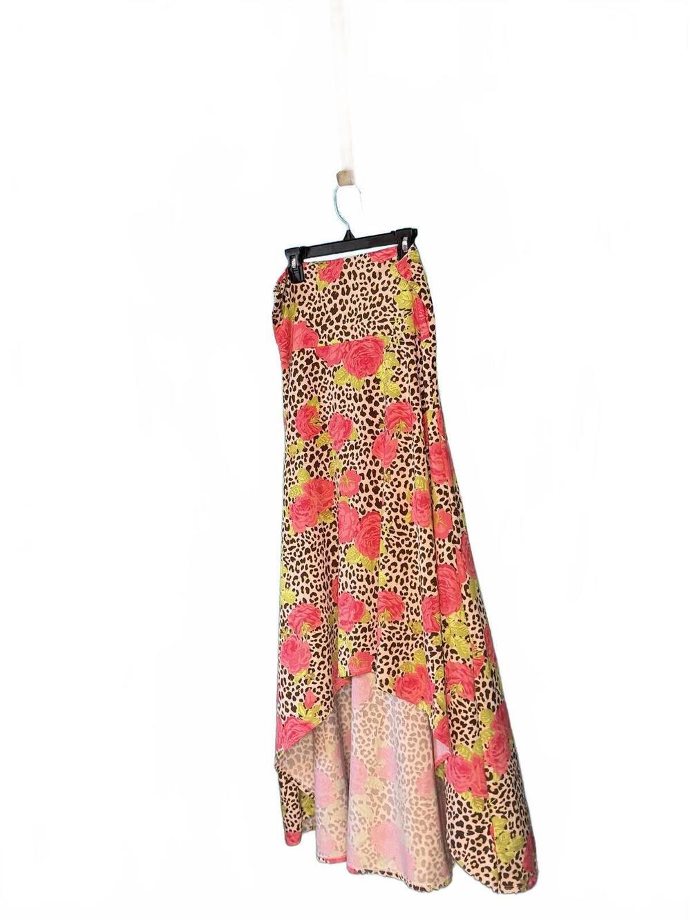 LuLaRoe Floral and Leopard Print Maxi Skirt - Medium